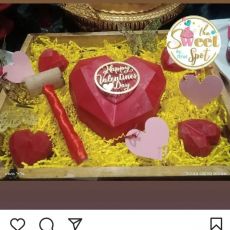 Valentine Heart Cake With Decoration