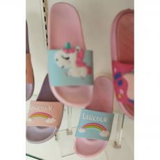 Pink Casual Kids Unicorn Slippers