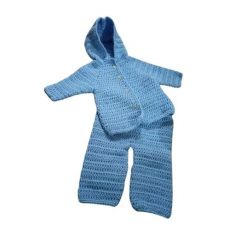 Crochet Hoodie With Pajamas For Baby