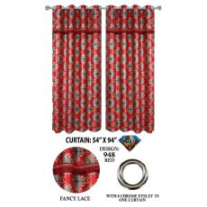 Crystal Silk Curtain RED