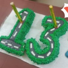 13 Birthday Racing Track Cake 